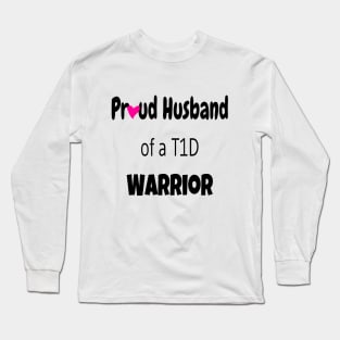 Proud Husband Black Text Pink Heart Long Sleeve T-Shirt